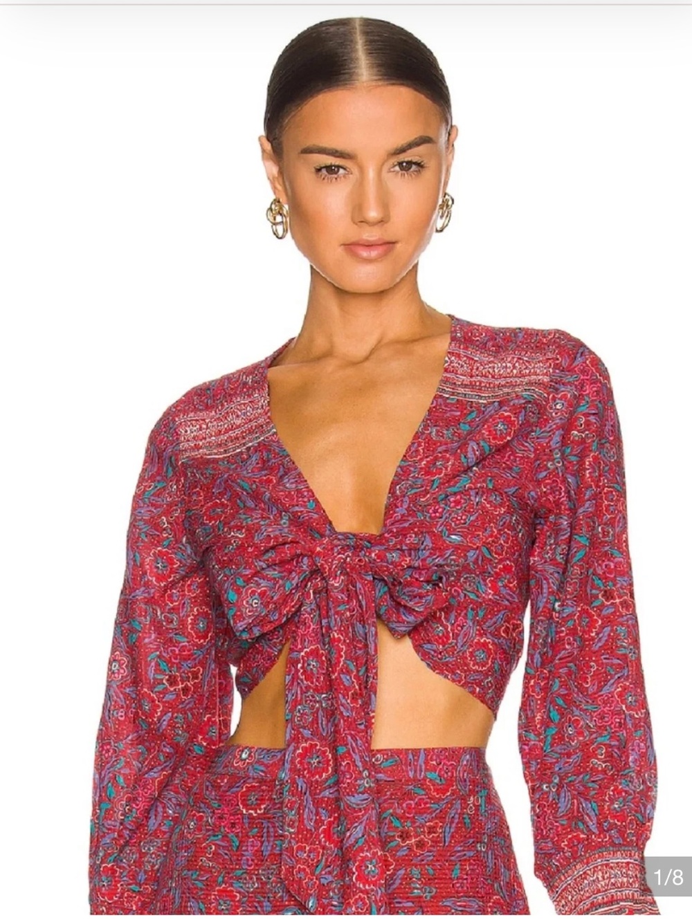 Veronica Beard Sarah Floral Crop Top